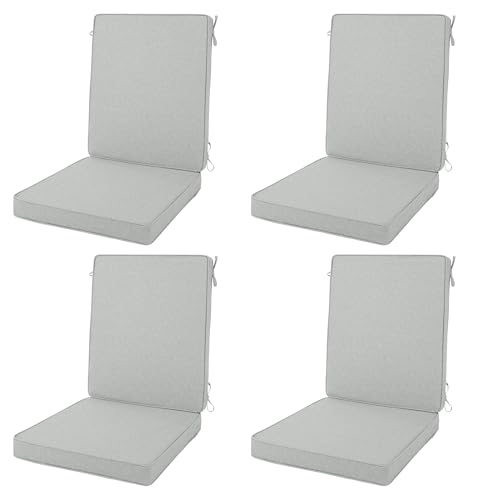 Fitfree Outdoor Chair Cushions 20x20 Inch, Set of 4, Light Grey