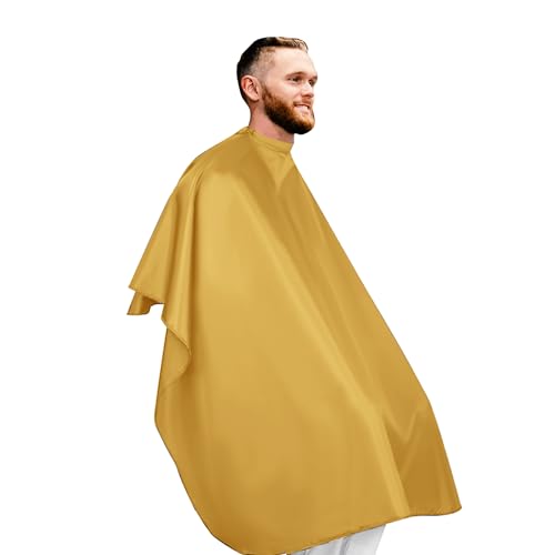 Haarumhang in gelber Farbe, Haarschnittumhang in voller Länge, 125 x 145 cm gelb, Friseurumhang, leichter Friseurumhang