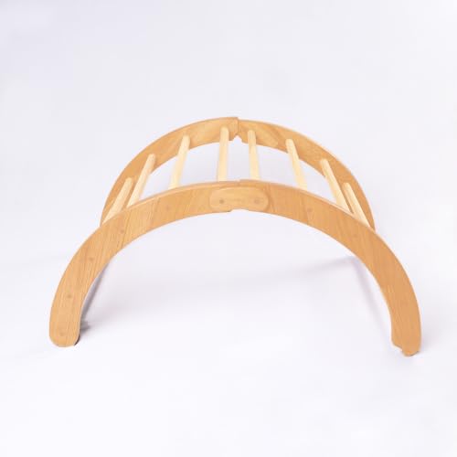 Image of Kids Rocking Bed | Arc Climber | Child Safe | Smooth Edges | Multiprpose (Foldable Without Mattress, Natural Pine)