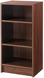 Timber Art Design UK 3 Tier Bookcase Storage Open Floor Mount Industrial Rack Display Shelving Organiser Cubes Unit For Living Room, Office, Study Room Furniture, Walnut Effect - W40 x H80 x D30cm