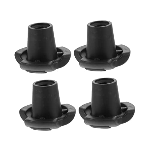 Healeved 4pcs Non-Slip of Crutches Rain Tips for Crutches Heavy Duty Crutch Tips Crutch Feet Pad Walking Stick Ends Leg Ferrule Crutch Cover Crutch Feet Mat Black Rubber
