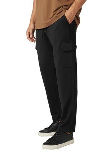 Mehrang Men's Cargo Pants with Drawstring, Casual Relaxed Fit, Si...