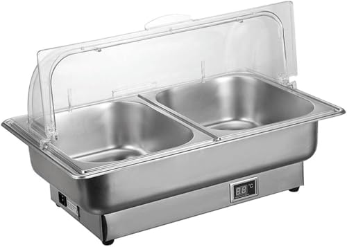 GFXYQPDNV Olla caliente de acero inoxidable, calentador de alimentos de alta gama, bufé, boda, fiesta, banquete, catering, evento (doble 13 L) (doble 13 L)