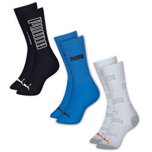 Kit 03 Pares MEIA ESPORTIVA CANO LONGO - PUMA |1 Preta -1 Azul Preto - 1 Cinza Mescla | 39-43