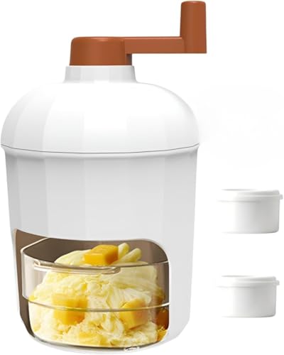 Citybabyの手動かき氷機は、本当にふわふわした食感、コンパクトで省スペース、手回しハンドル、洗えて取り外し可能、使いやすく持ち運びやすい、DIYレストラン、自家製ドリンク/ミルクアイス/キッチン用品に適しています。 (大きいサイズ,2つのアイスキュー