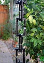 KAM Home Rectangle RAIN Chain with free Installation Kit (Black, 10)