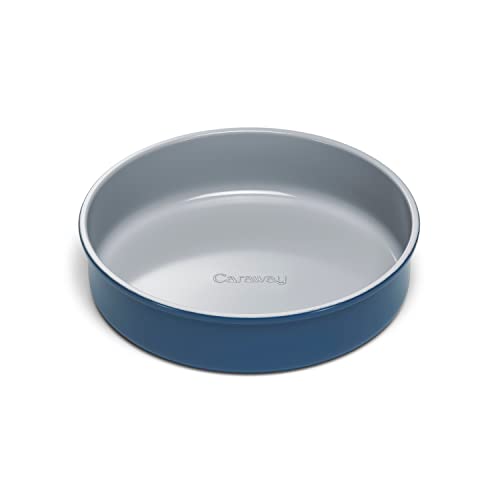 Caraway Non-Stick Ceramic 9” Circle Pan - Naturally Slick Ceramic Coating - Non-Toxic, Ptfe & Pfoa Free - Perfect For Birthday Cakes, Tartes, & More - Navy #TOP8