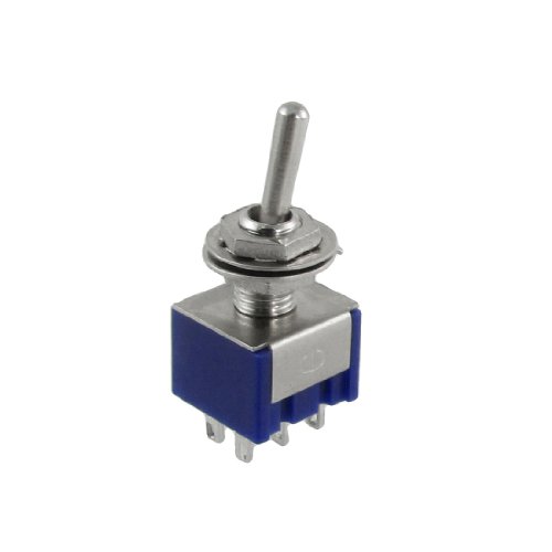 Sourcingmap 5 x AC 125V 6A 6 Pin DPDT On/On 2 Position Mini Toggle Switch Blue