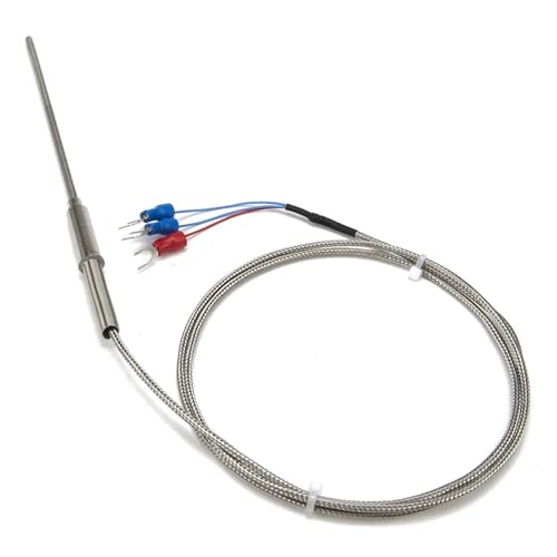 Sensor RTD PT100 de 6mm con cable metálico trenzado para mediciones térmicas estables 3