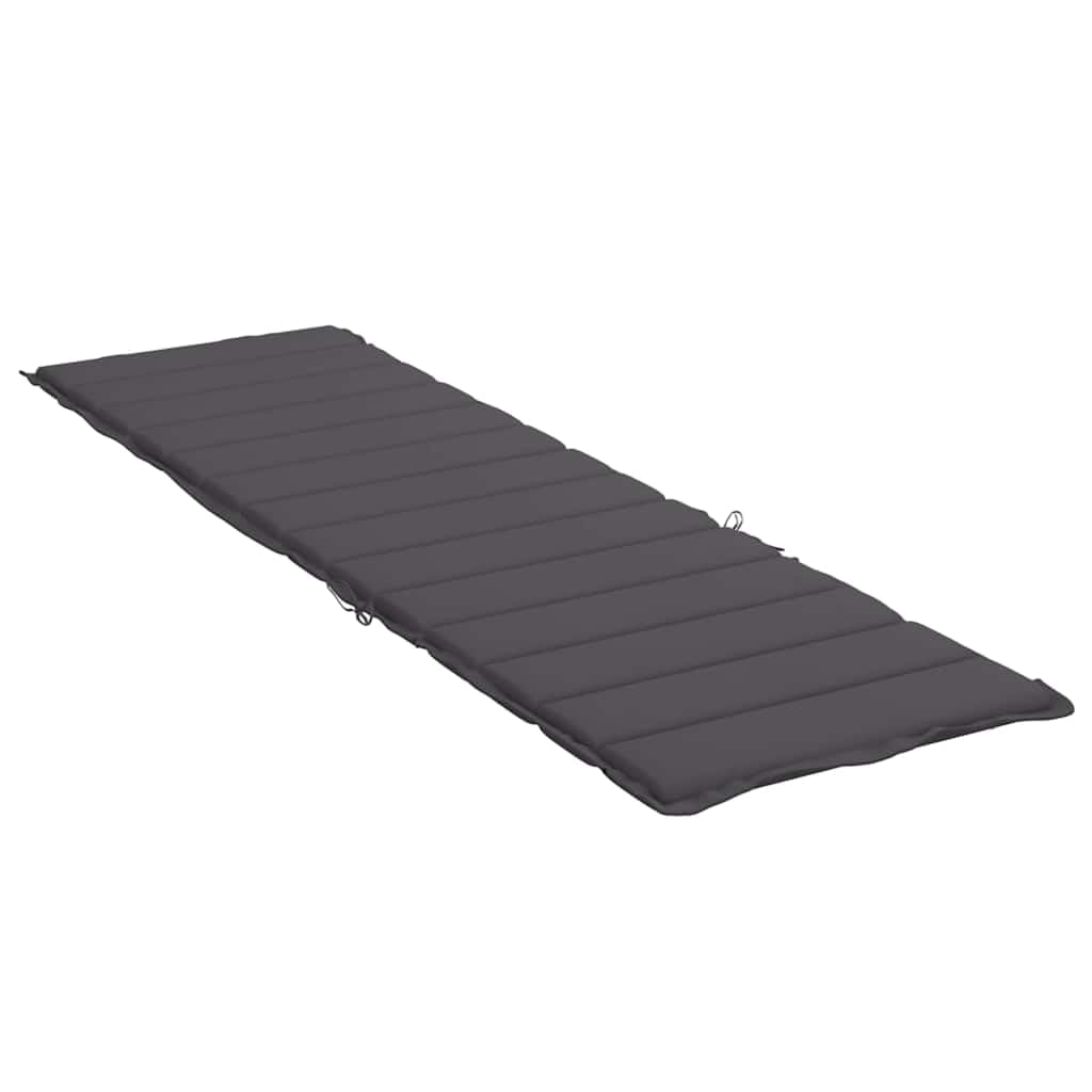 Cuscino per sedia a sdraio, 200 x 50 x 3 cm, colore antracite