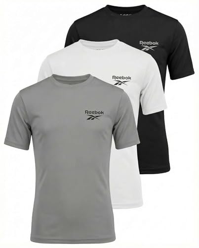 Reebok 3 Pack: Boys' Short Sleeve Rash Guard T-Shirt - Sun Protection UPF UV Swim Shirt for Kids & Youth- Set 3, XL, (16-18)