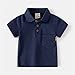 Little Toddler Boys Shirts Short Sleeve P𝚘lo Shirts with Pocket Summer Casual Clothes (B-Navy, 18-24 Months)
