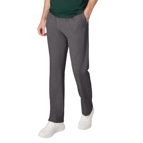 Image of Hanes Men's Sweatpants Pack - 3-Pack - Essentials Midweight Cotton Jersey Lounge Pants - Open Bottom - Pockets - 32 inch