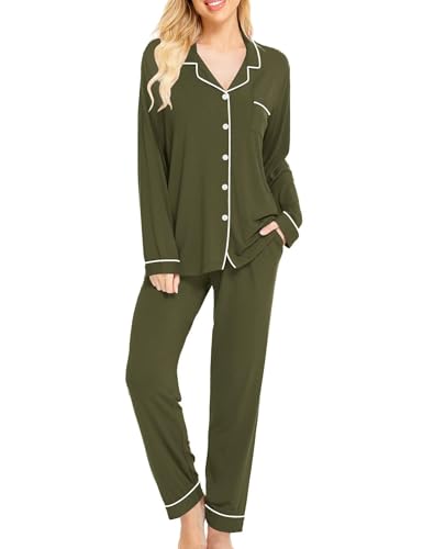 SWOMOG Ensemble de pyjama en satin de soie à manches courtes pour