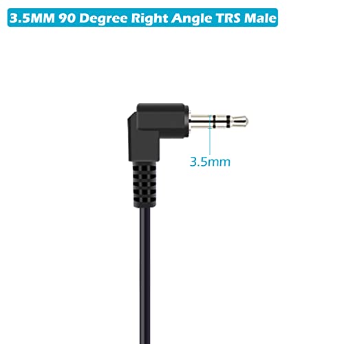 Cable adaptador 3.5mm ángulo recto 6 pies miniatura 3