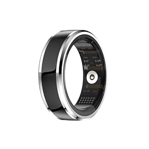 2024 M1 Smart Ring Fitness Tracker Sleep Health Tracker Pedometer Blood Oxygen Heart Rate Monitoring,Support Motion Sensing Game,Waterproof,Longlasting Batteries (11(Circumference 65.3mm))