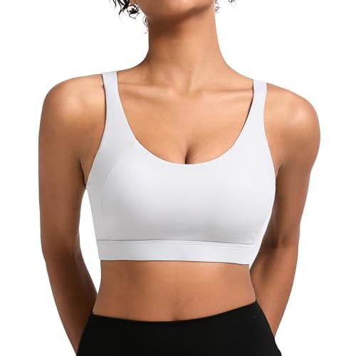 RUNNING GIRL Sports Bra for Women High Support, Molded Cup High Impact Sports Bras for Women Large Bust 3-grey X-Large