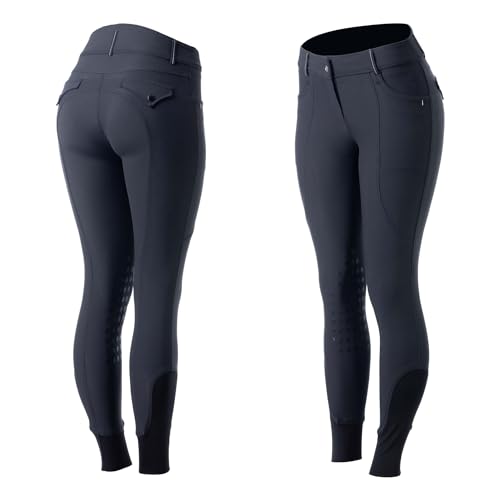 Equinavia Annika Women's Silicone Knee Patch Breeches - Midnight Navy - 24