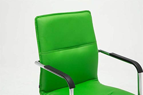 CLP Freischwinger-Stuhl mit Armlehne SEATTLE, Besucherstuhl / Konferenzstuhl mit gepolsterter Sitzfläche, FARBWAHL grün - 8