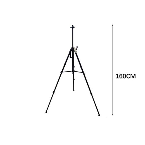 Cavalletto in Alluminio, cavalletto Pieghevole Portatile da Esterno per artisti, Regolabile da 60 a 160 cm, Nero