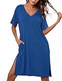 Ekouaer Plus-Size Bamboo Nightgown