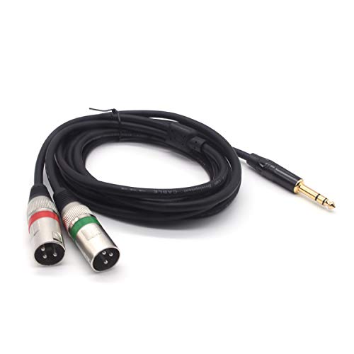 Siyear 10Ft 6.35Mm (1/4Inch) Trs Male Plug To 2 Dual Xlr Male Stereo Unbalanced Y Splitter Patch Microphone Cable Cord （3M） #TOP5
