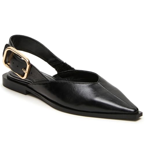 Image of Slingback Flat Shoes for Women Pointed Closed Toe Flat Mule Sandals Casual Comfortable Office Dressy Shoes