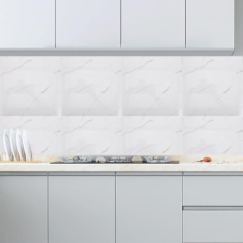Panneaux muraux adhésifs effet marbre SHINEOFI : 30 pièces de revêtement vinyle pour séjour - 8