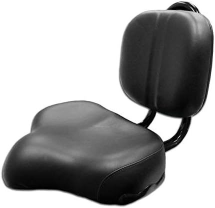 Flying Horse Bike Seat with Backrest Black Saddle - Comfort Bike Back Seat - Extra Large Bicycle Seat - Support Seats for Adult Beach Cruiser, Electric, Tricycle, Commuter, or Scooter