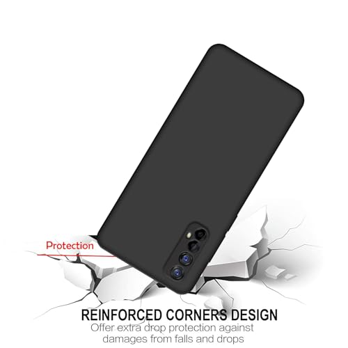 HELLO ZONE Exclusive Matte Finish Soft Rubber Back Case Cover for Realme 7 / Narzo 30 4G / Narzo 20 Pro - Black