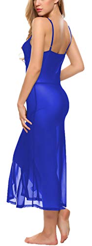 Image of Xs and Os Women's Polyester & Spandex Plain Maxi Nightgown