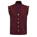 Wandamaga Flynn Rider Vest Men Adult - 8 Colors Medieval Prince Flynn Rider Costume Vest for Halloween Party (Burgundy, Small)