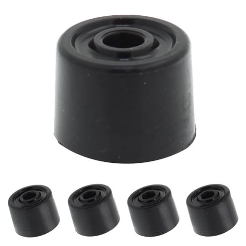 Lifeswonderful - 4pcs Silicone Rubber Door Stops or Screw-On Feet Buffers Stoppers - 35mm Diameter - Black