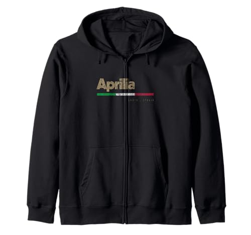 Aprilia - Sweat à Capuche Italien Rétro Noir Unisex Adulte Mixte Adulte S