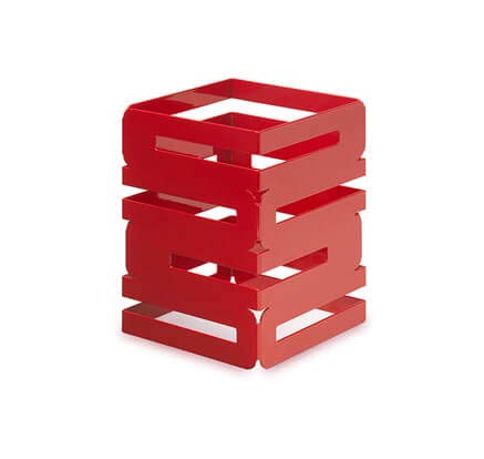 212 Main 8 in. Skycap Red Gloss Steel Square Multi Level Riser - Red - 8in.