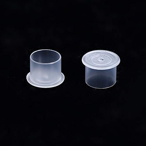 Ink Caps Medium,500pcs White Plastic Disposable Ink Cups with Base,Makeup Pigment Ink Cap Sizes 13mm Medium(500M)