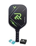 Rally Metric Core Black Carbon Fiber Pickleball Paddle (Single), Overgrip + Paddle Eraser (Rubber) Included, Comfortable Grip, Control & Consistency for Improving Players