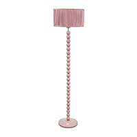 ValueLights | Rose Pink Bobbin Stem Floor Lamp with Blush Pink Ruched Pleated Shade Living Room Lounge Light | Floor Lamps, Home Décor & Improvement Essential | Included LED Bulb