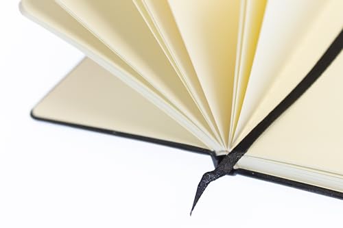 Image of Kangaro Art Sketchbook A6 Black PU Hard Cover 80 Sheets 140 g Cream Paper