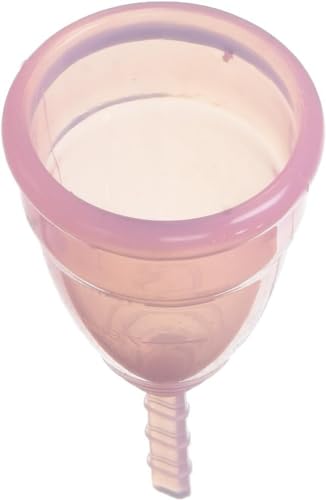 Pharma'Cup - Faltbare Menstruationstasse mit Aufbewahrungsbox – leichter Durchfluss – aus medizinischem Silikon – wiederverwendbar – hygienisch – waschbar – Farbe Rosa – Größe 1