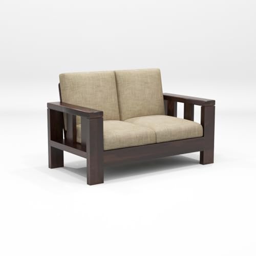 Image of Sheesham Wooden 7 Seater Sofa Set for Living Room | Solid Wood Sofa | Rosewood Sofa Set for Home & Office | Lounge (Walnut, 7 Seater)