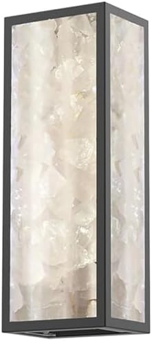 Minka Lavery 8172-66A-L Salt Creek Unique Acrylic Rectangular Outdoor LED Wall Mount, 1-Light 33 Watt, 25" H x 4" W, Coal Black