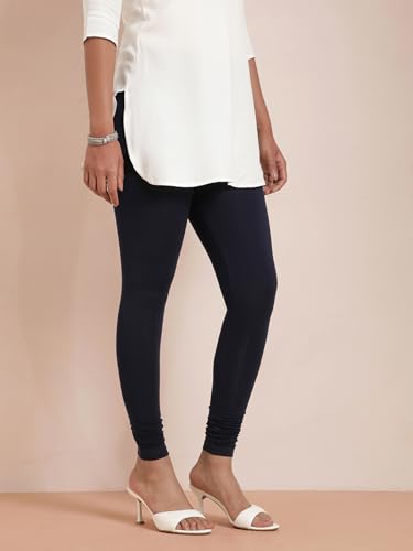 Image of TWIN BIRDS Tailored Cut and Classic Fit Super Stretchable Elastane Fabric Churidar Leggings for Women