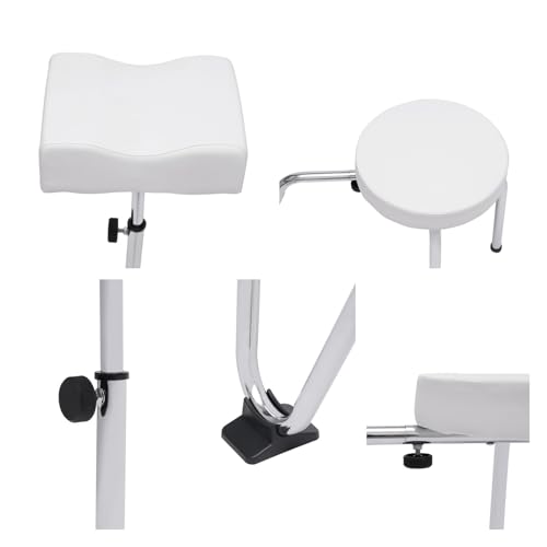 Pedicure-Foot-Rest-Stool-Chair-Modern-Pedicure-Foot-Rest-Stand-wHeight-Length-Adjustable-Leg-Rest-PVC-Pad-Portable-Manicure-Station-for-Nail-Tech-Spa-Beauty-Salon-Studio-Equipment-Supplies-White