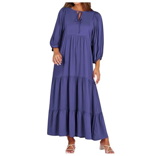 Robe longue d'été fluide et légère avec manches bouffantes au style bohème