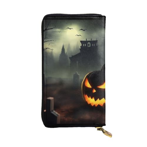 Long sac à main d'horreur d'Halloween en cuir pour sécuriser cartes et téléphone
