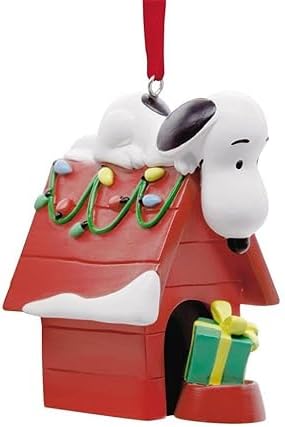 Hallmark Collectable Peanuts Ornament - Snoopy on Doghouse Design