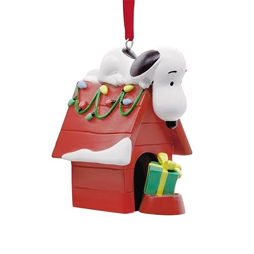 Hallmark Collectable Peanuts Ornament - Snoopy on Doghouse Design