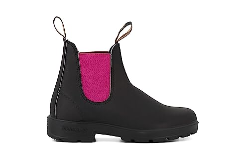 Blundstone 2208 Ladies Classic Chelsea Black Fuschia Leather Ankle Pull On Boot