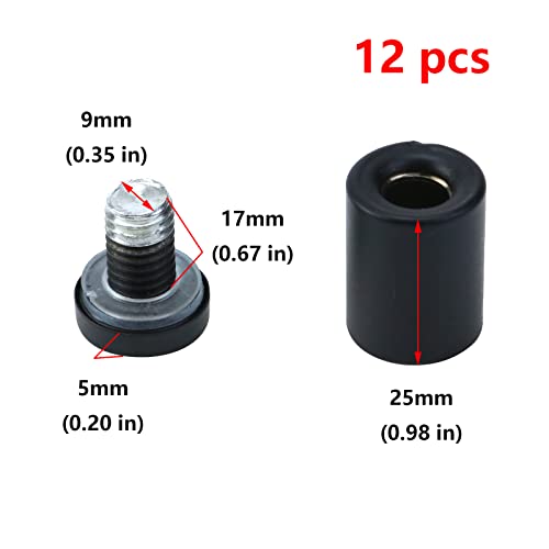 Image of Antrader 12-Pack 3 /4 inch x 1-1 /5 inch Stainless Steel Glass Standoff Mounts,Black | Decorative Wall Standoffs Advertising Nails,Easy Install For Mirrors, Signs, Wall Plaques